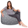 Posh Creations Bean Bag Chair for Kids Teens and Adults Includes Removable and 48 Inches Extra Large - Canvas White Dandelions on Gray