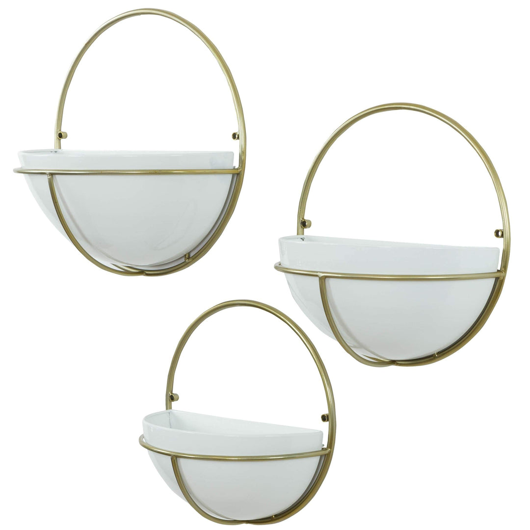 Modern Wall Planters (Set of 3) - 13" h X 13" w X6.5 d/11.5 11.5 X5.5/