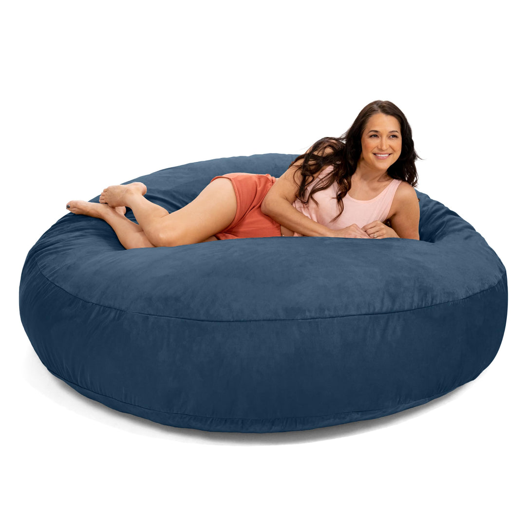 Jaxx 6 Foot Cocoon Large Bean Bag Chair for Adults Microsuede Navy