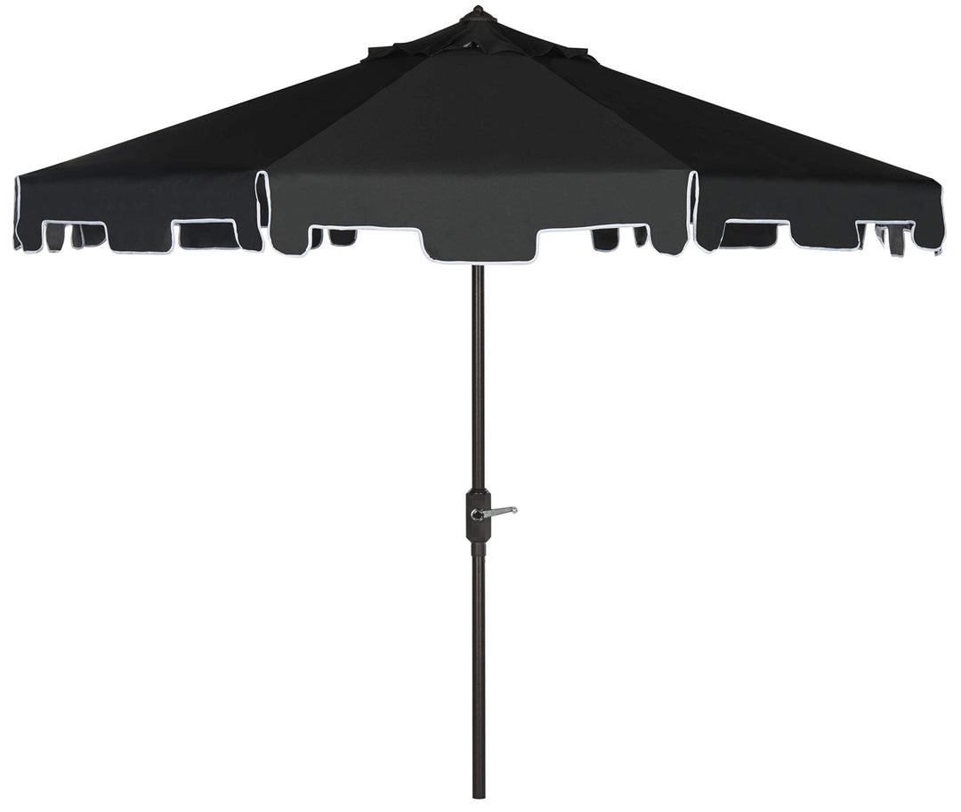 Safavieh PAT8000H Outdoor Collection Zimmerman Crank Market Umbrella with Flap