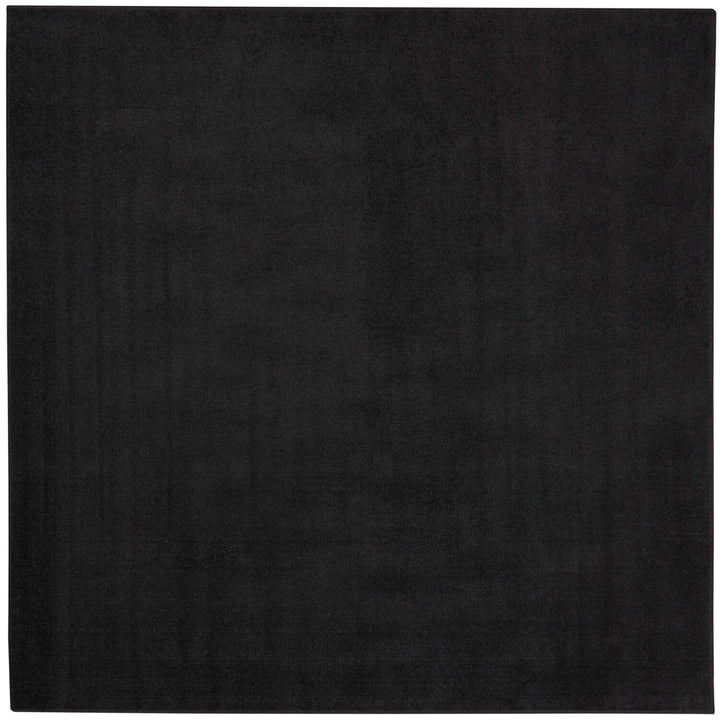 Nourison Essentials Indoor/Outdoor Black 7' x Square Area Rug Easy Cleaning 7' Square - Black