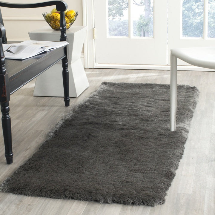 SAFAVIEH Paris Shag Collection Accent Rug - 2' x 3' Titanium Handmade Silken