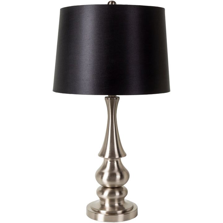 Modern Metal Table Lamp 28" h X 15" w 15" d Metallic Contemporary Nickel