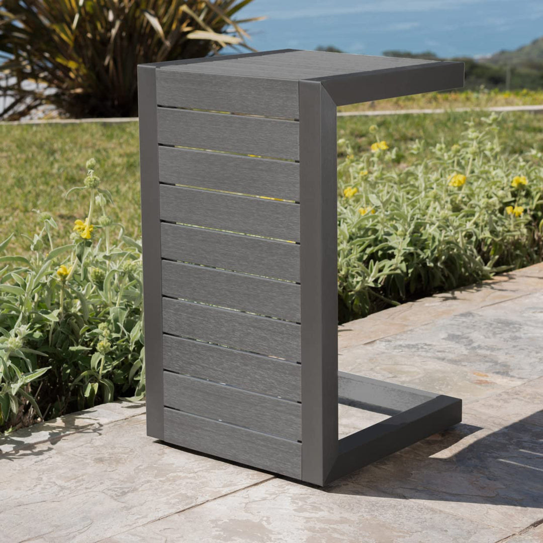 Christopher Knight Home Cape Outdoor Aluminum C-Shaped Side Table