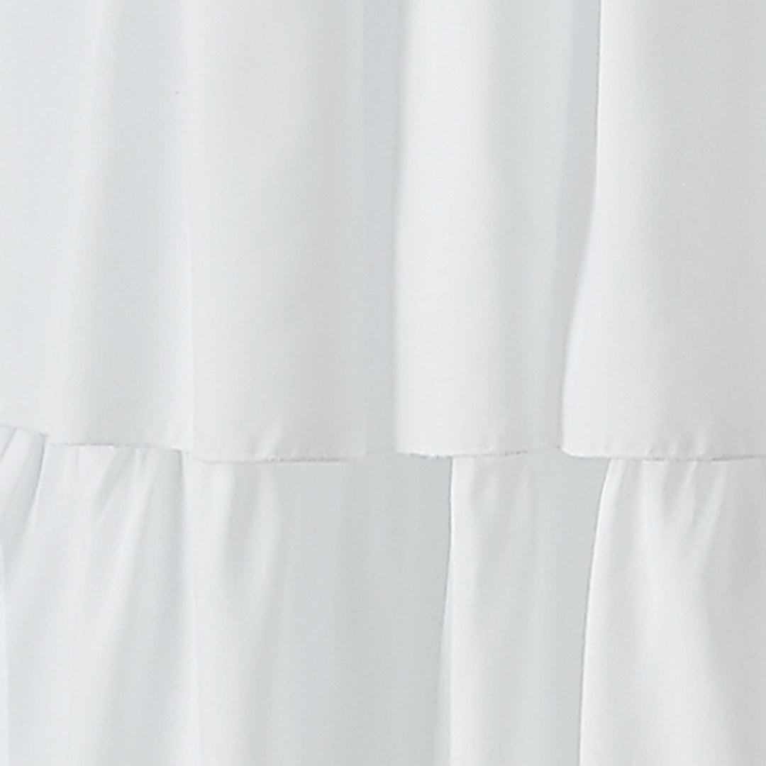 Curtainworks Flounced Ruffle Rod Pocket one Curtain Panel 63 in White