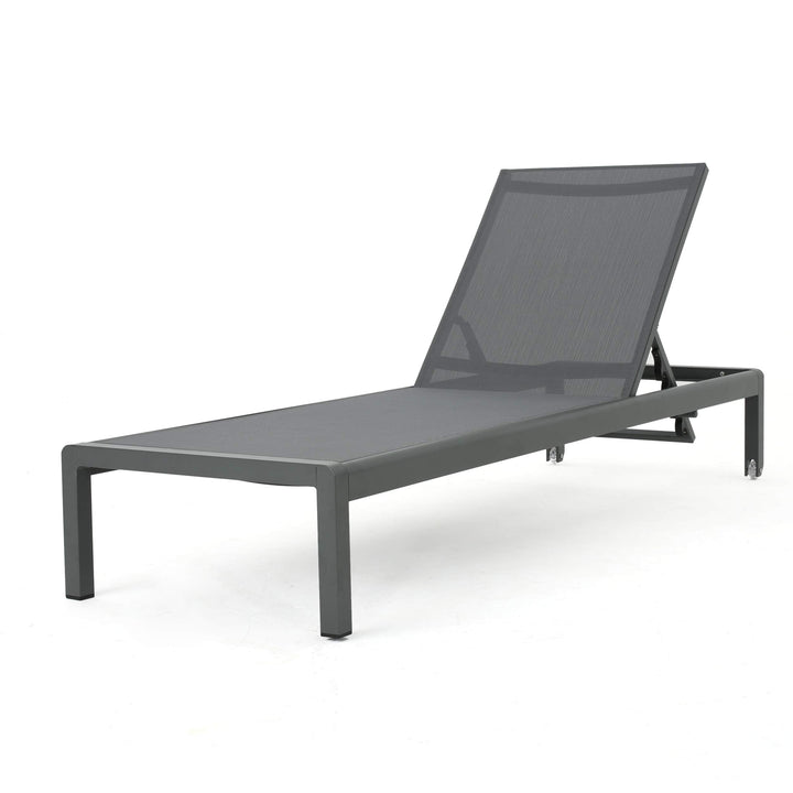 Christopher Knight Home Cape Coral Outdoor Aluminum Chaise Lounge with Mesh Seat