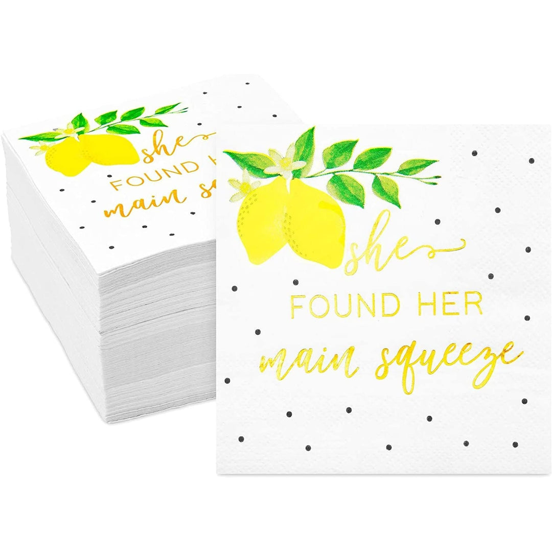 Pack She Found Her Main Squeeze Napkins Lemon Party Supplies For Bridal Shower