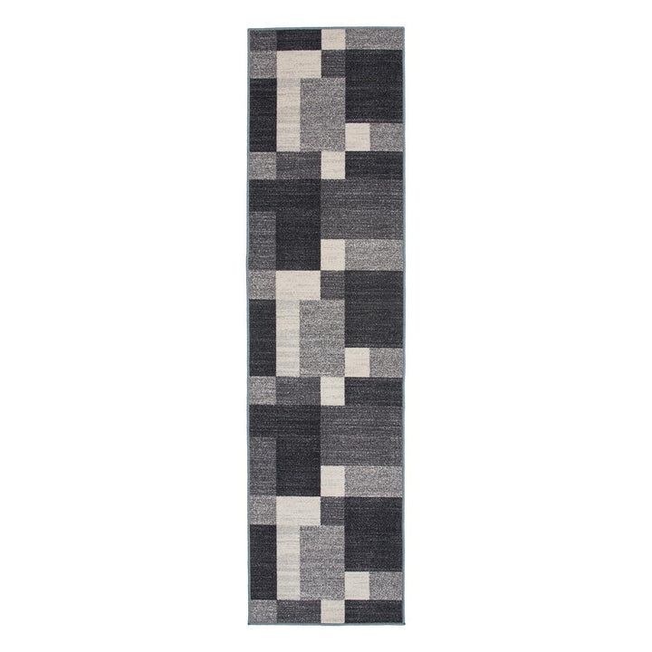 Rugshop Modern Boxes Design Non-Slip (Non-Skid) Area Rug Runner 2' X 7' (22" X