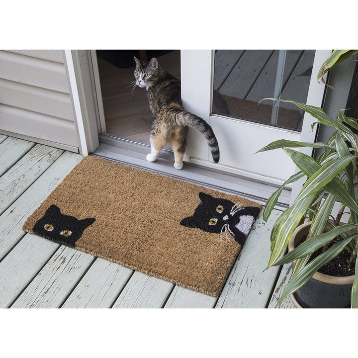 entryways Handmade Doormat - Peeping Cats 18"x30"