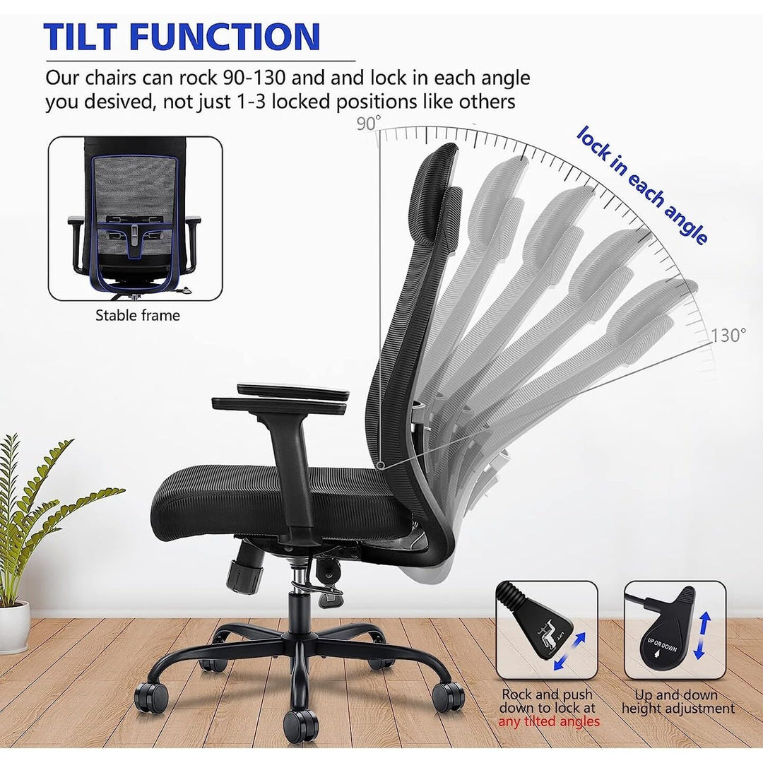 Ergonomic Computer Desk Chair High Back with Tilt Function Black Contemporary