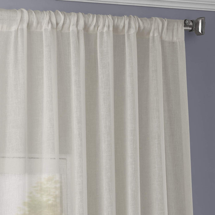 Exclusive Fabrics Gardenia Faux Linen Sheer Curtain (1 Panel)