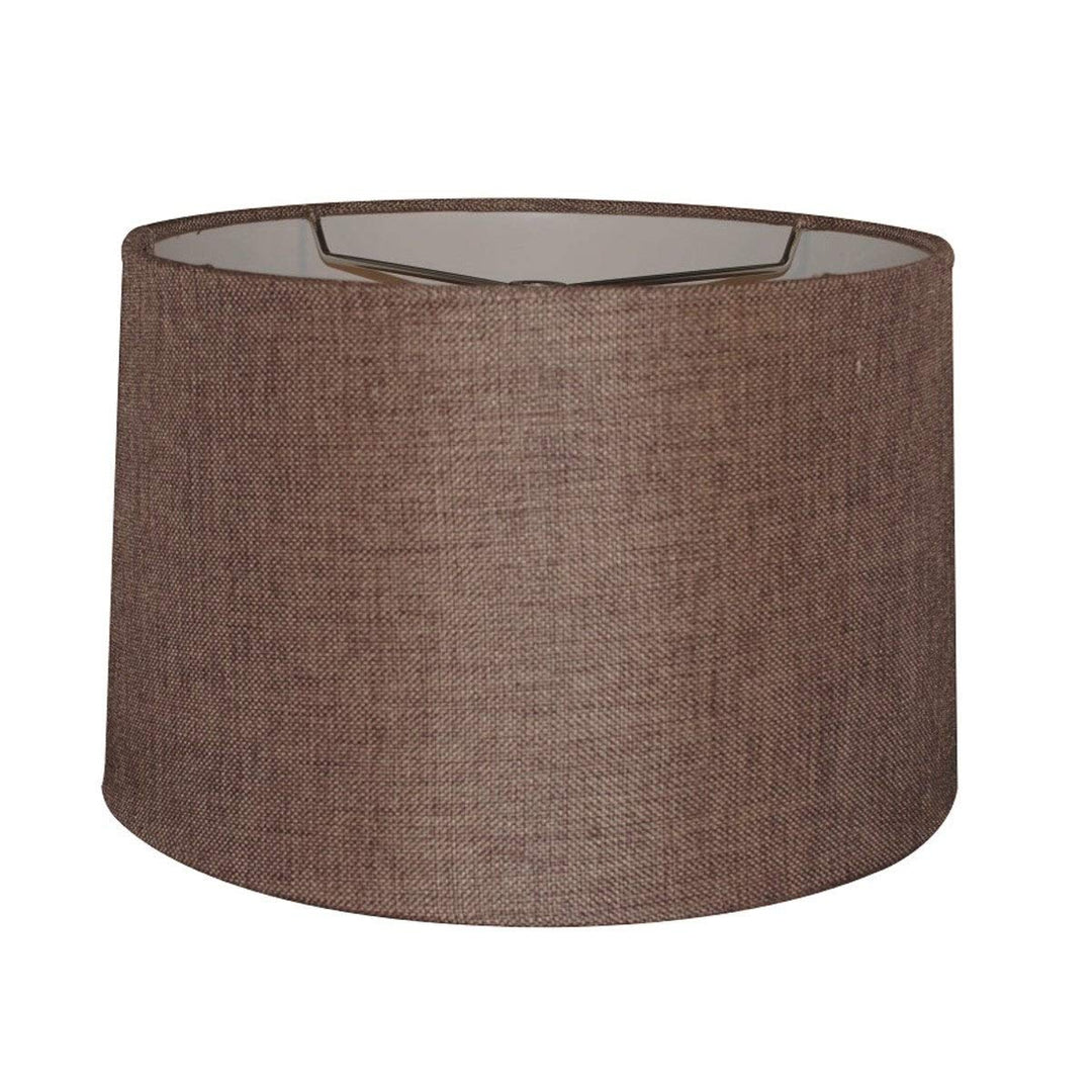 12x14x10 Hardback Drum Lamp Shade Chocolate Burlap Brown Modern Contemporary