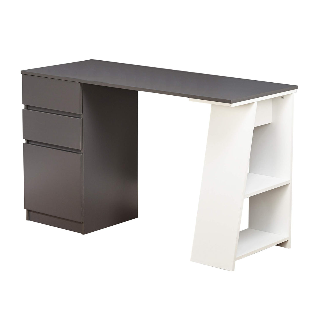 Target Marketing Systems Como Computer Desk ith Storage 3-Draer Laptop Table Grey/White