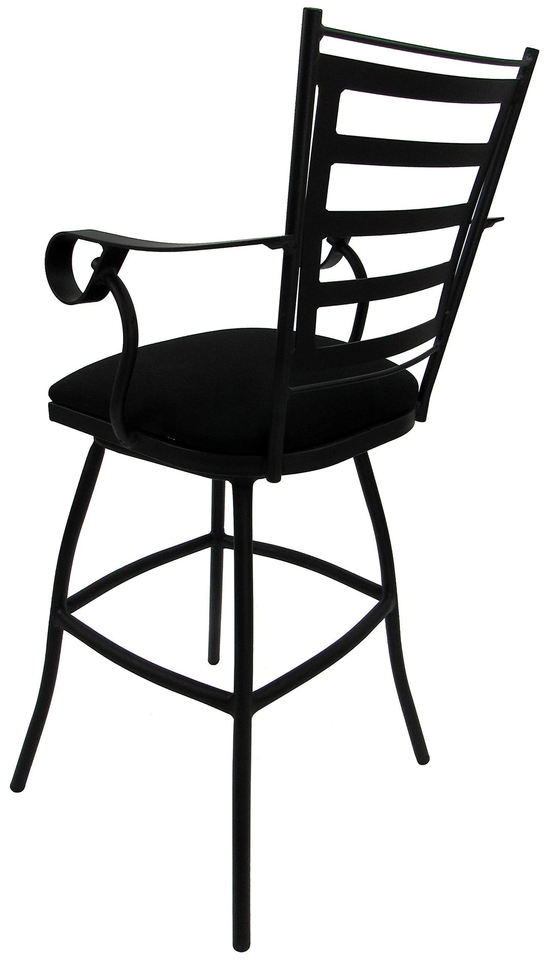 Tobias Designs Inc. Outdoor Patio Extra Tall Spectator Swivel Bar Stool 35" - Black Linen