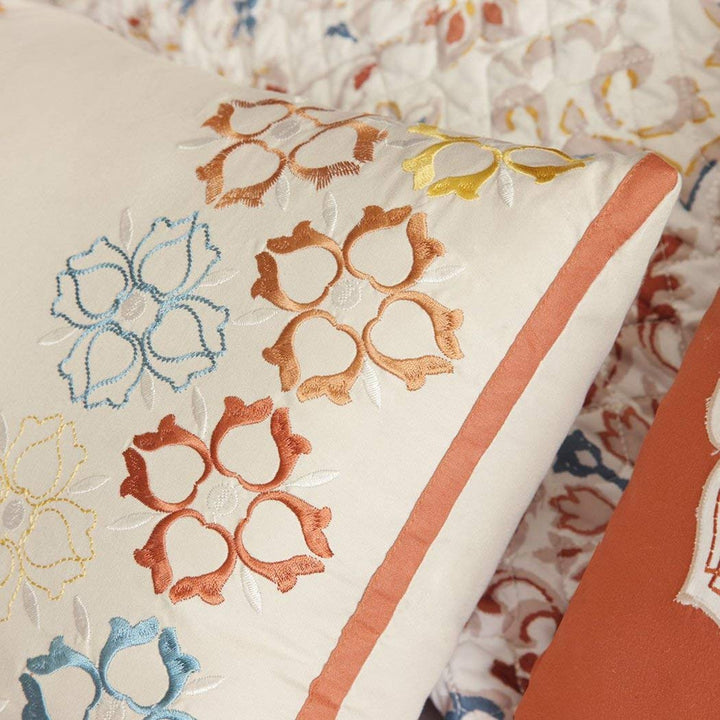 6 Piece Rusty Florals Coverlet Set