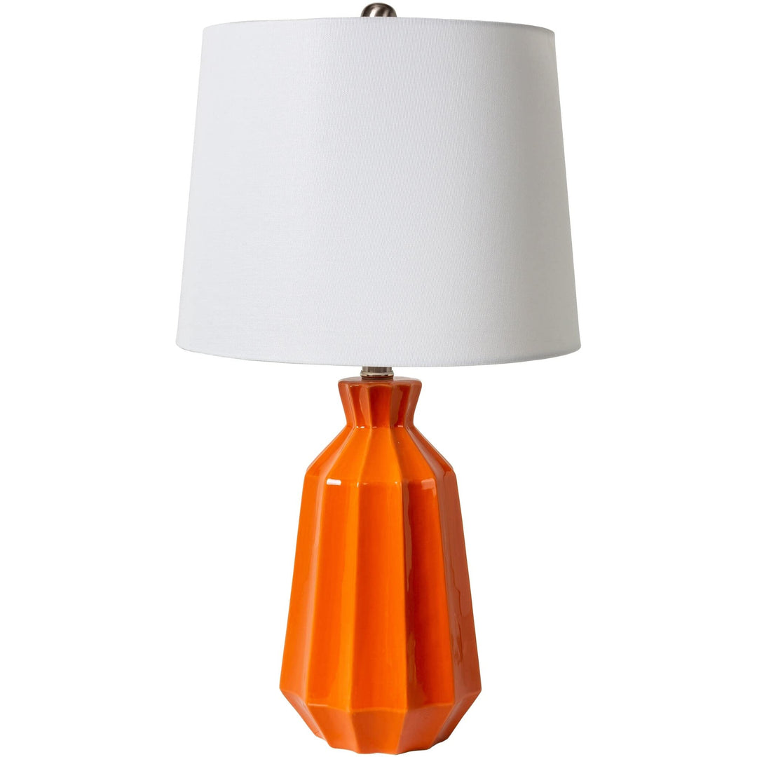 Modern Ceramic Table Lamp 24" h X 13" w 13" d Orange Contemporary