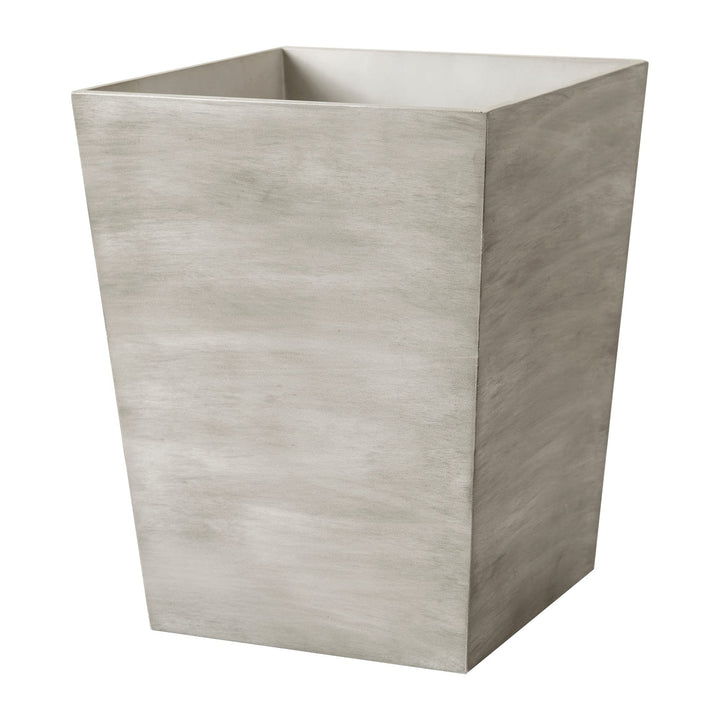 Wastebasket Grey Textured Modern Contemporary Wood Single Piece