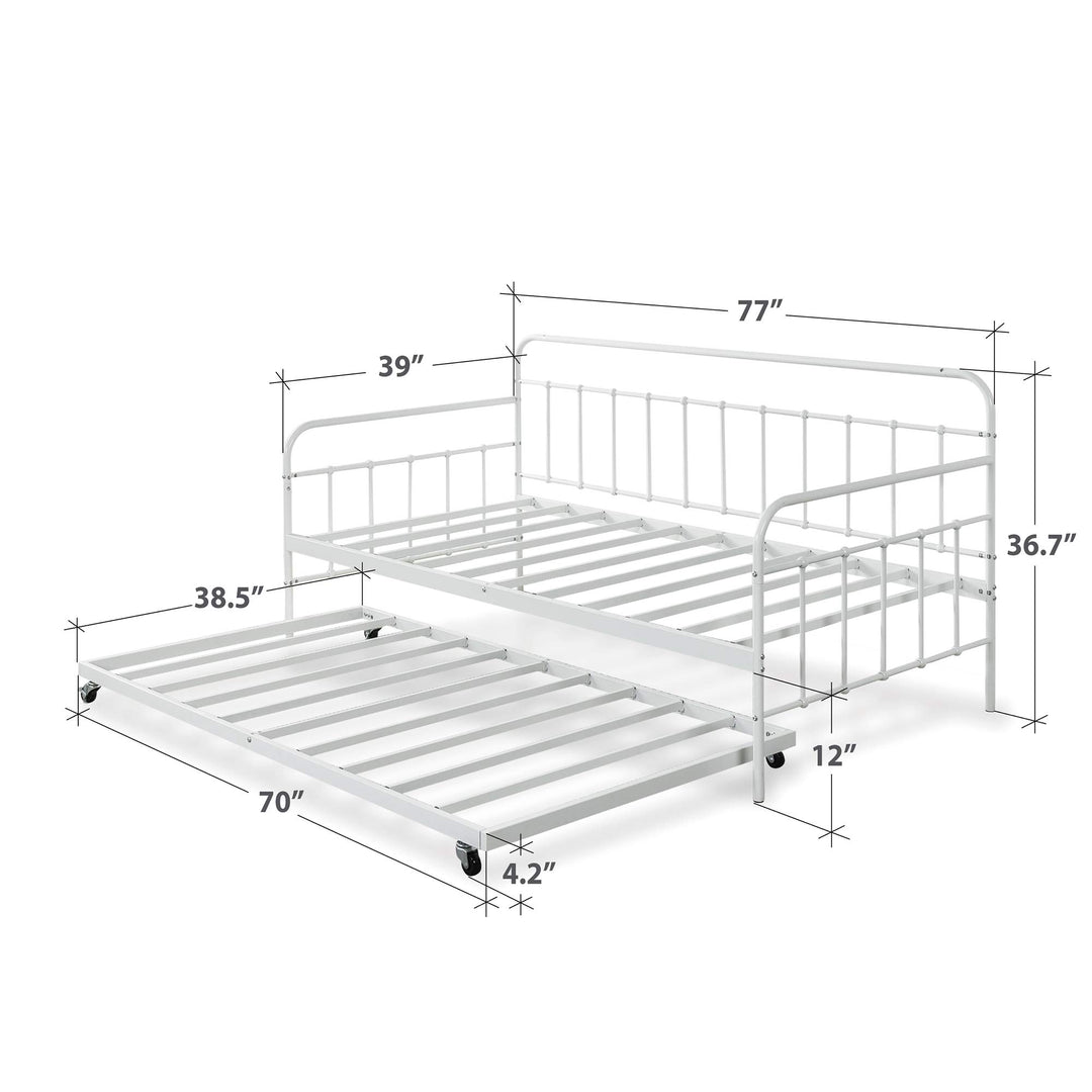 ZINUS Florence Twin ed and Trundle Frame Set Premium Steel Slat Support