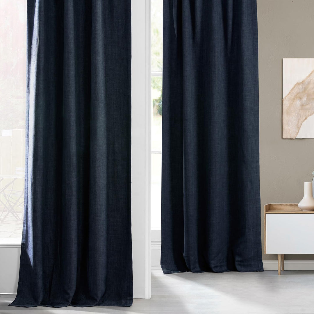 Exclusive Fabrics Faux Linen Room Darkening Curtain (1 Panel)