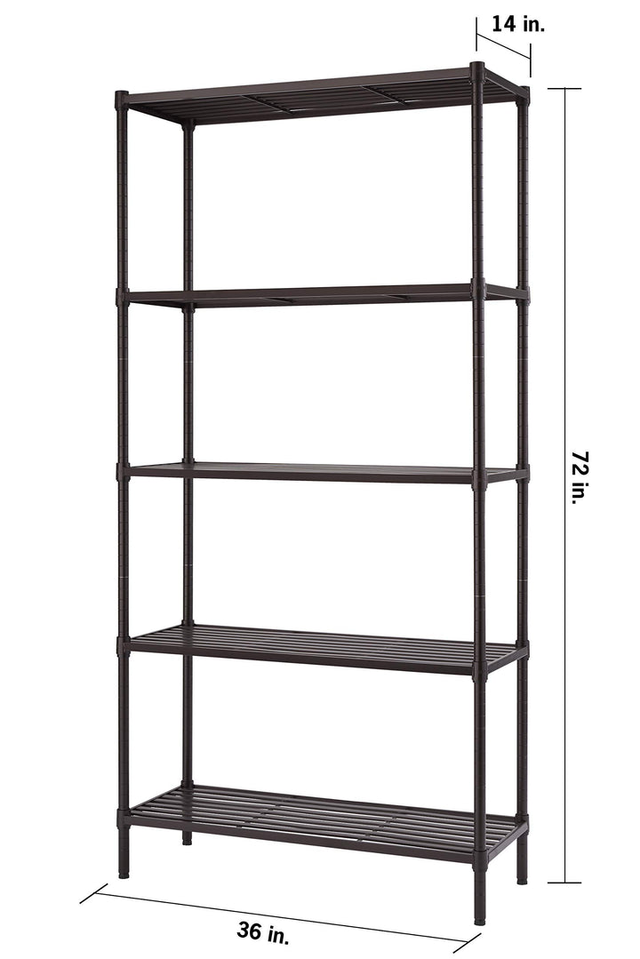 TRINITY Slat Style 5-Tier Adjustable Shelving Metal Standing Shelf for