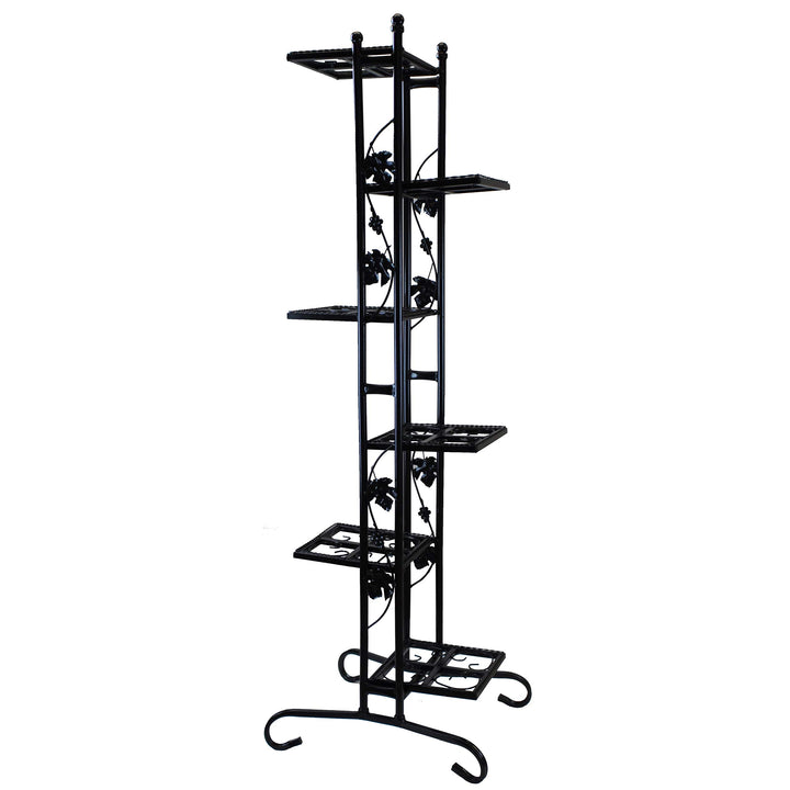 Oakland Living Corporation Black Wrought Iron 6-Level 65-inch Plant Stand