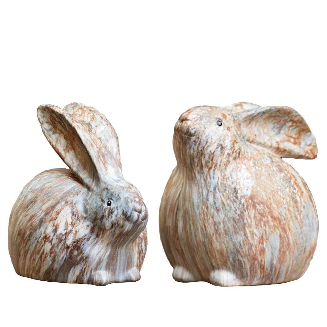 Rabbit Figurine (Set of 2) 6.5 X 5.75 6 Brown Animals Ceramic