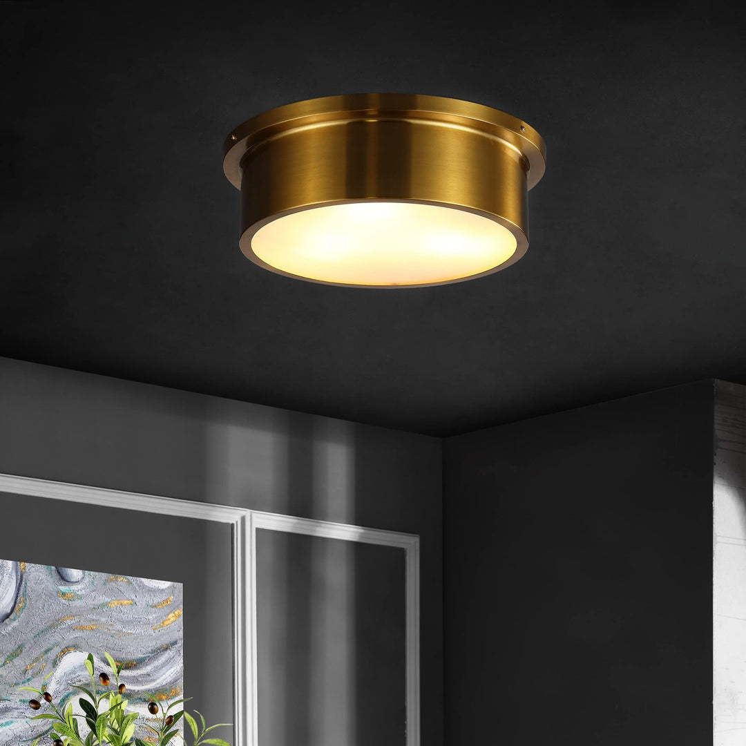 3-light 16-inch Flush Mount 16 in. W X D 5 H Gold Modern Contemporary Metal