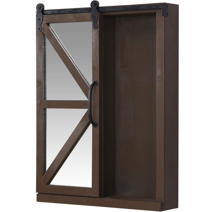 FirsTime & Co. Winona Barn Door Mirrored Cabinet Storage with Shelves