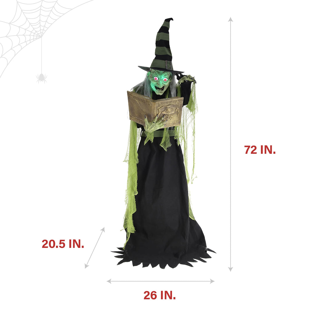 Haunted Hill Farm 6-Ft. Enchantress Witch Motion-Activated Talking Scare Prop