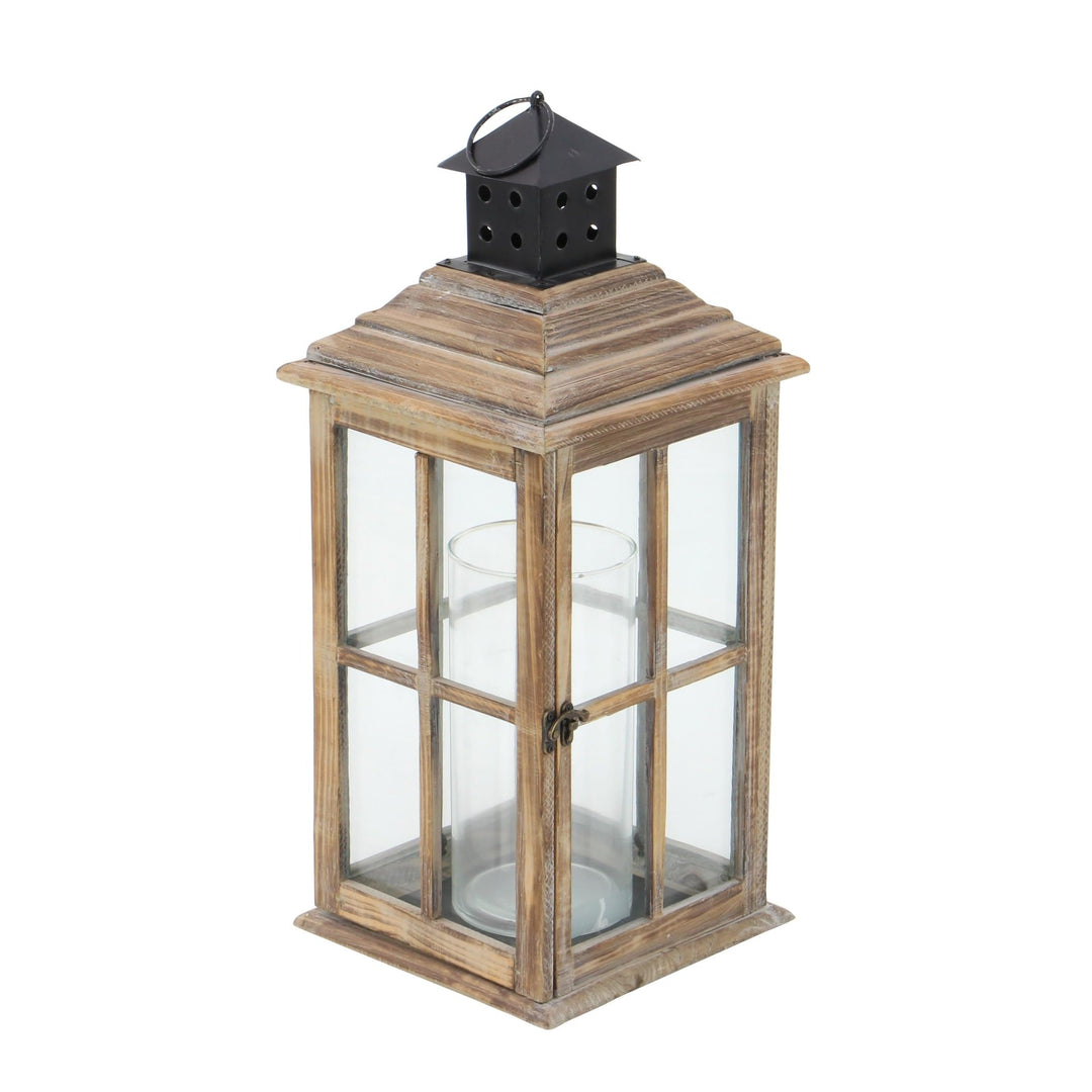 Brown Wood Traditional Lantern 9 X 23 Finish