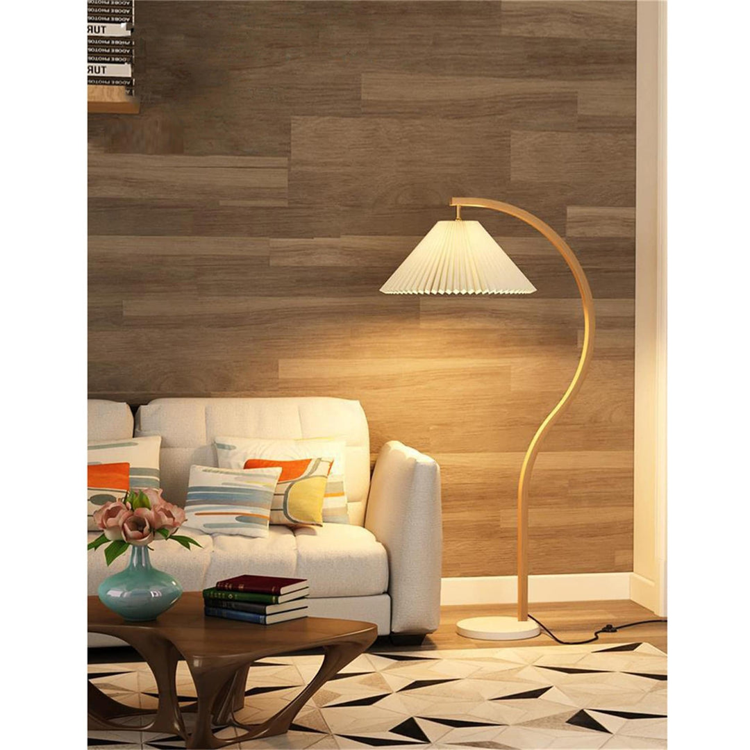 59.8 Inches Arched Floor Lamp for Bedrooms and Living Rooms Beige Modern White - Diamond Home USA