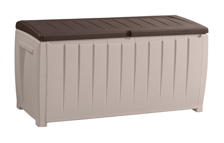 Keter Novel Outdoor Plastic Storage Box Garden Furniture Beige and Brown 124 x