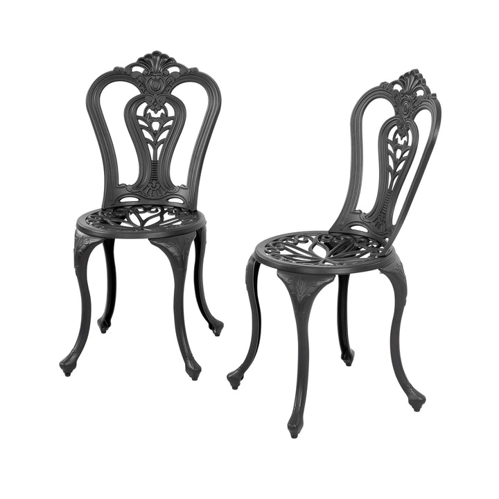 Outdoor 2-Piece Patio Chair Set Cast Black with Gold Speckles