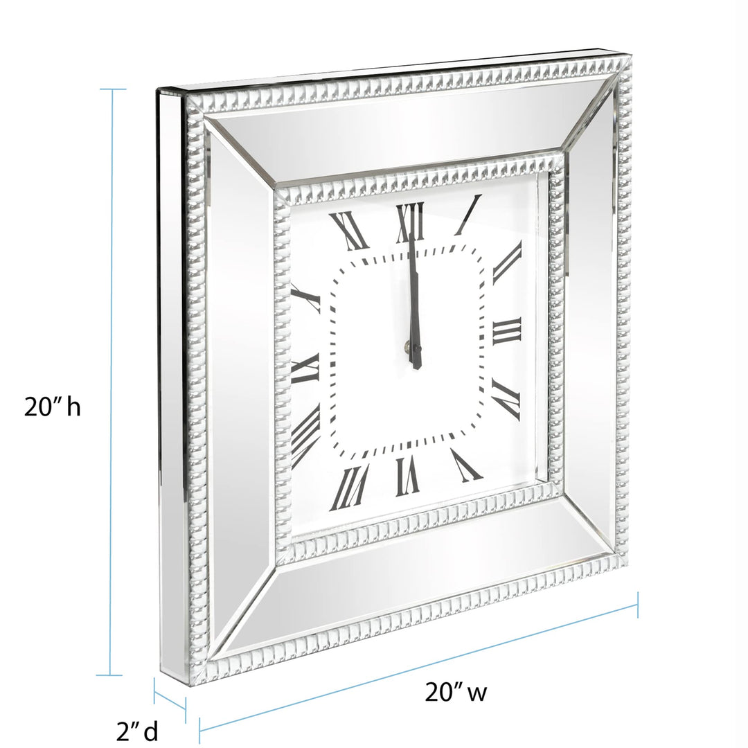 Howard Elliott 99172 Mirrored Wall Clock with Beaded Glass Trim