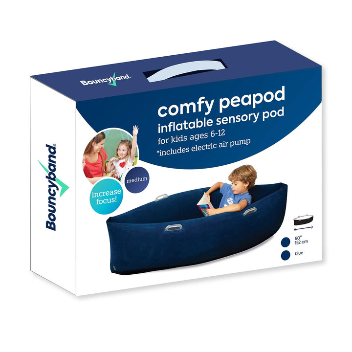 Comfy Hugging Peapod Sensory Pod 60" Ages 6-12 Up to 3-5'1" Tall Blue Plastic