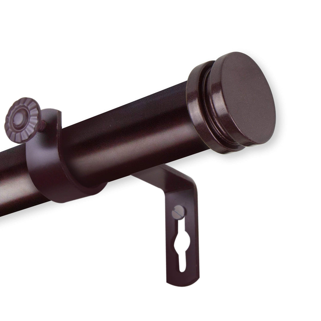 InStyleDesign Pita 1 inch Diameter Adjustable Curtain Rod 121 to 170 inches 120 to 170 inches - Mahogany