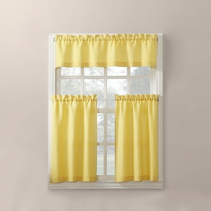 No. 918 Martine Microfiber Semi-Sheer Rod Pocket Kitchen Curtain Valance and