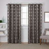 Exclusive Home Modo Metallic Geometric Grommet Top Curtain Panel Pair 54"x84" 54x84 - Dark Grey