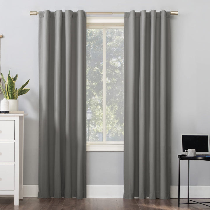 Sun Zero Cyrus Thermal Total Blackout Back Tab Curtain Panel Gray - 40" x 84"