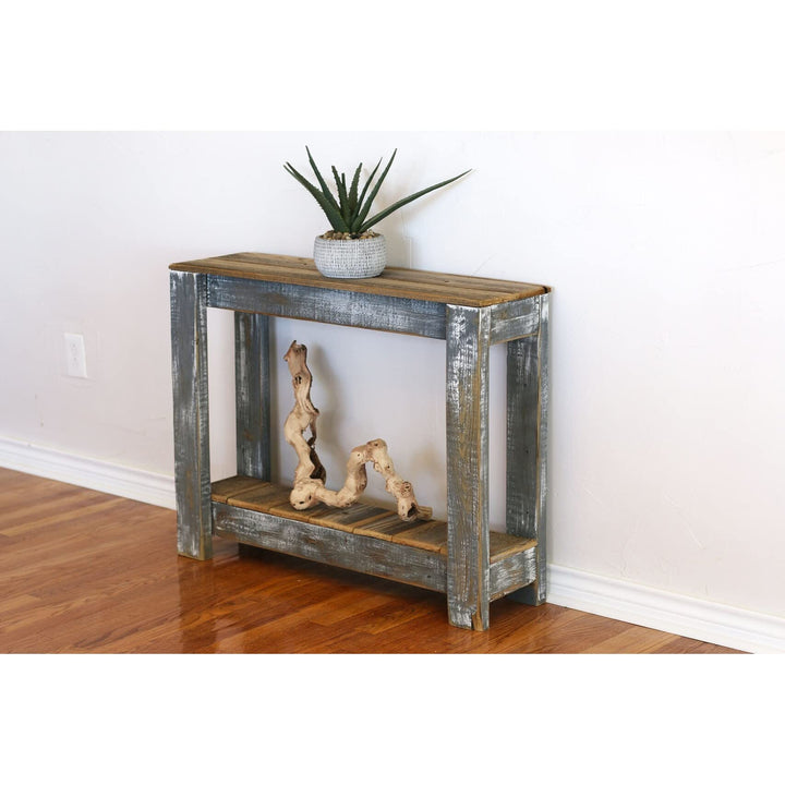 Gray Combo 36" Console Table Grey armhouse Rectangular Reclaimed Wood Natural