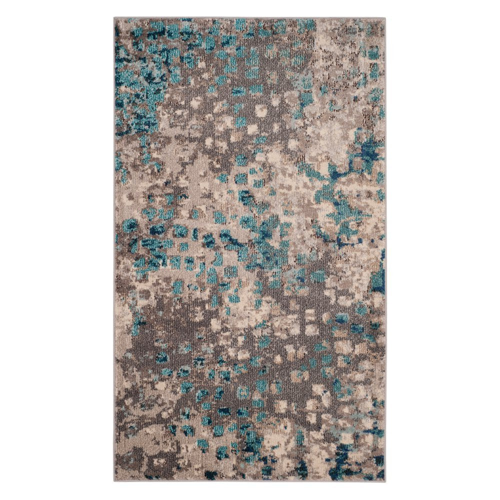 SAFAVIEH Monaco Collection Runner Rug - 2'2" x 8' Grey & Light Blue Boho Chic