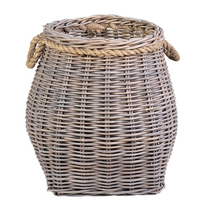 17" Natural Handwoven Rattan Basket Brown Handmade - Diamond Home USA