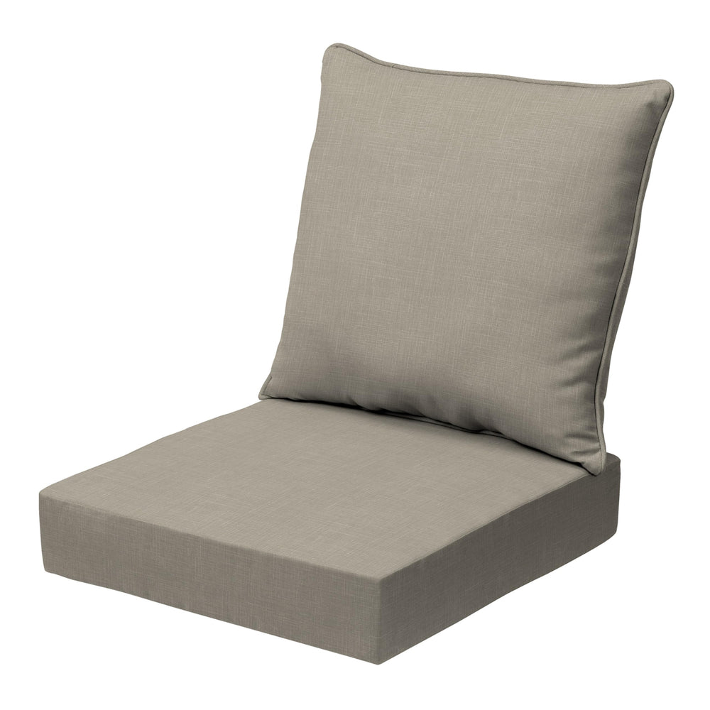 Arden Selections earthFIBER Outdoor Deep Seat Cushion Set 24 x 24 Water Sandbar Taupe Texture