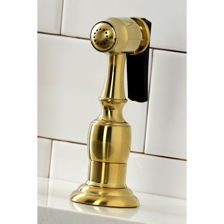 Kingston Brass Heritage 8" Center Kitchen Faucet with Side Sprayer Polished