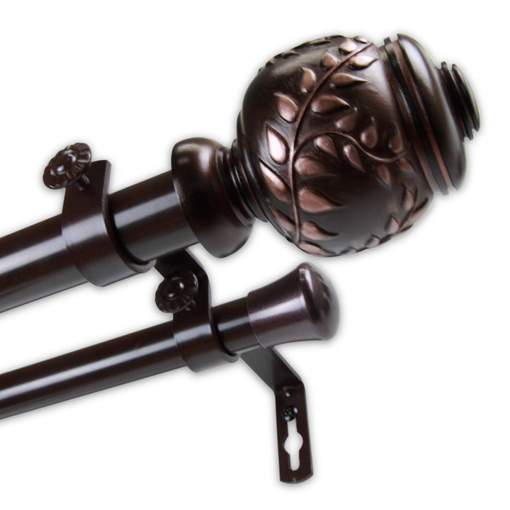 InSyleDesign Cascade 1 inch Diameer Adjusable Double Curain Rod Bronze 120 120 to 170 inches - bronze