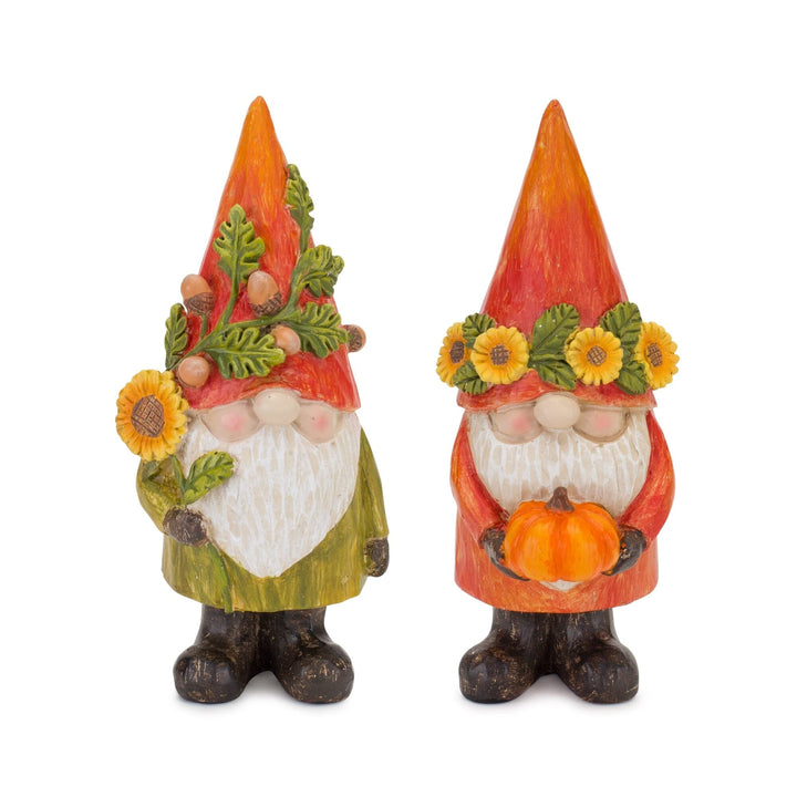 Fall Gnome Figurine (Set of 4) Orange Polyresin