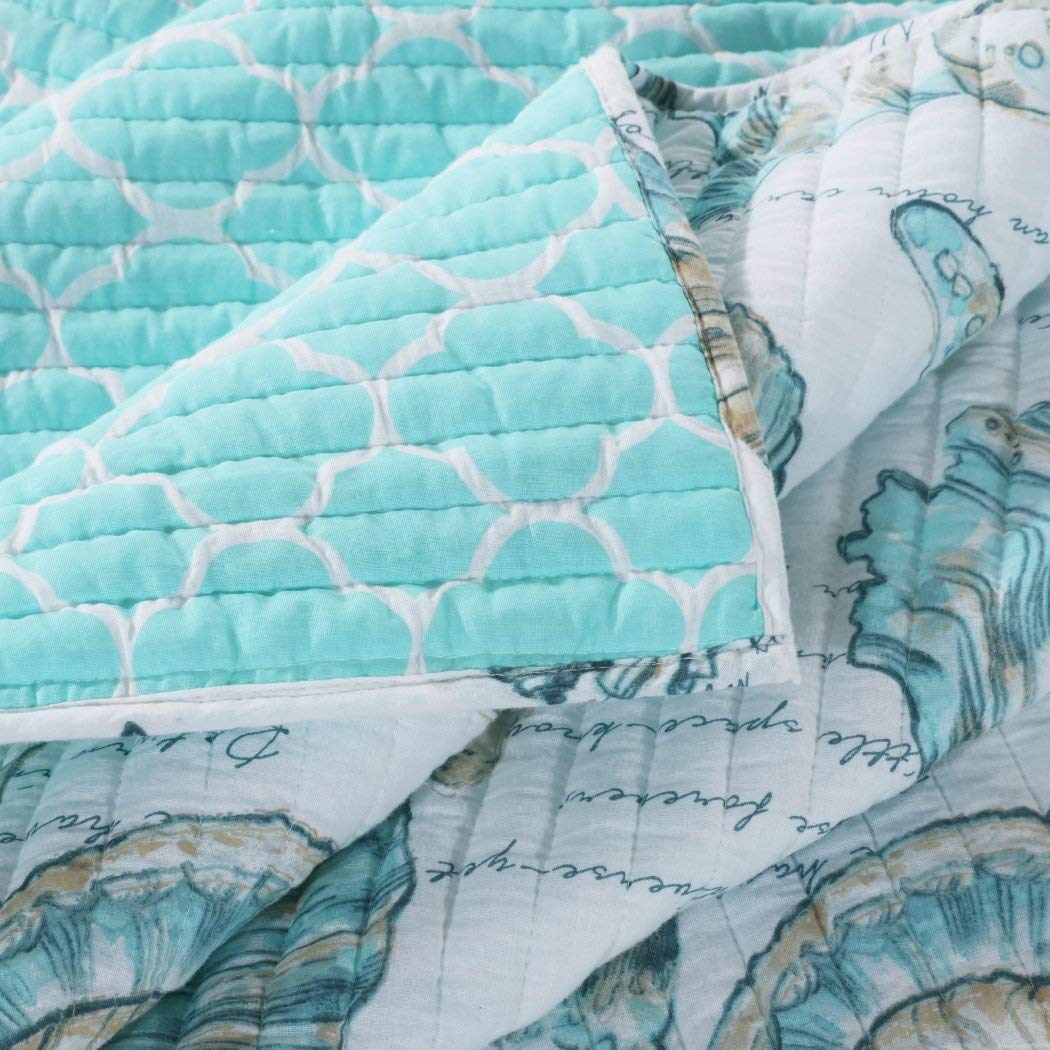 2 Piece Beach Theme Quilt Set Bright Coastal Bedding