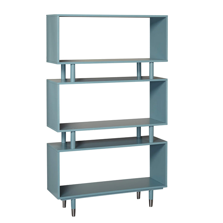 Target Marketing Systems Margo 3 Tier Bookshelf for Home Office Study Room Antique Blue