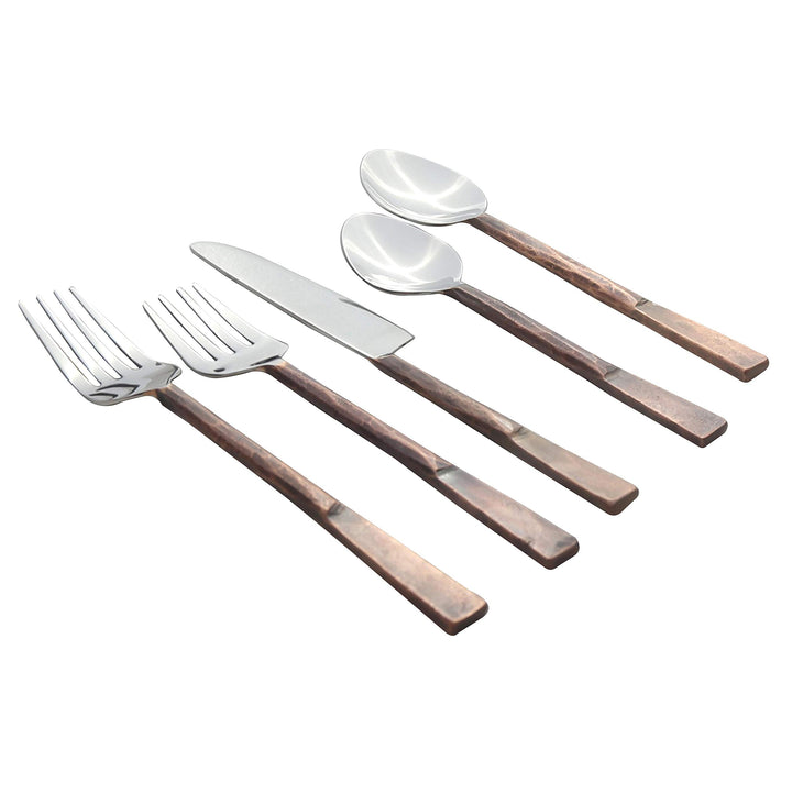 20-piece Copper Antique 4-person Flatware Set Modern Contemporary Stainless