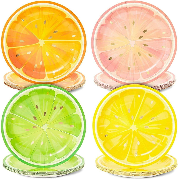 48 Summer Citrus Paper Dinner Plates Birthday Party Baby Shower 9in 9" X